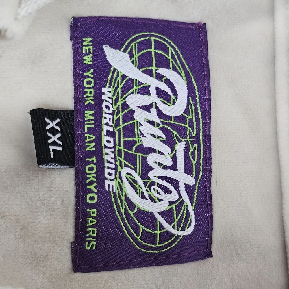Runtz Around The World Velour Cream/Slate Men's Jacket Rare Sz XXL RUNTZ